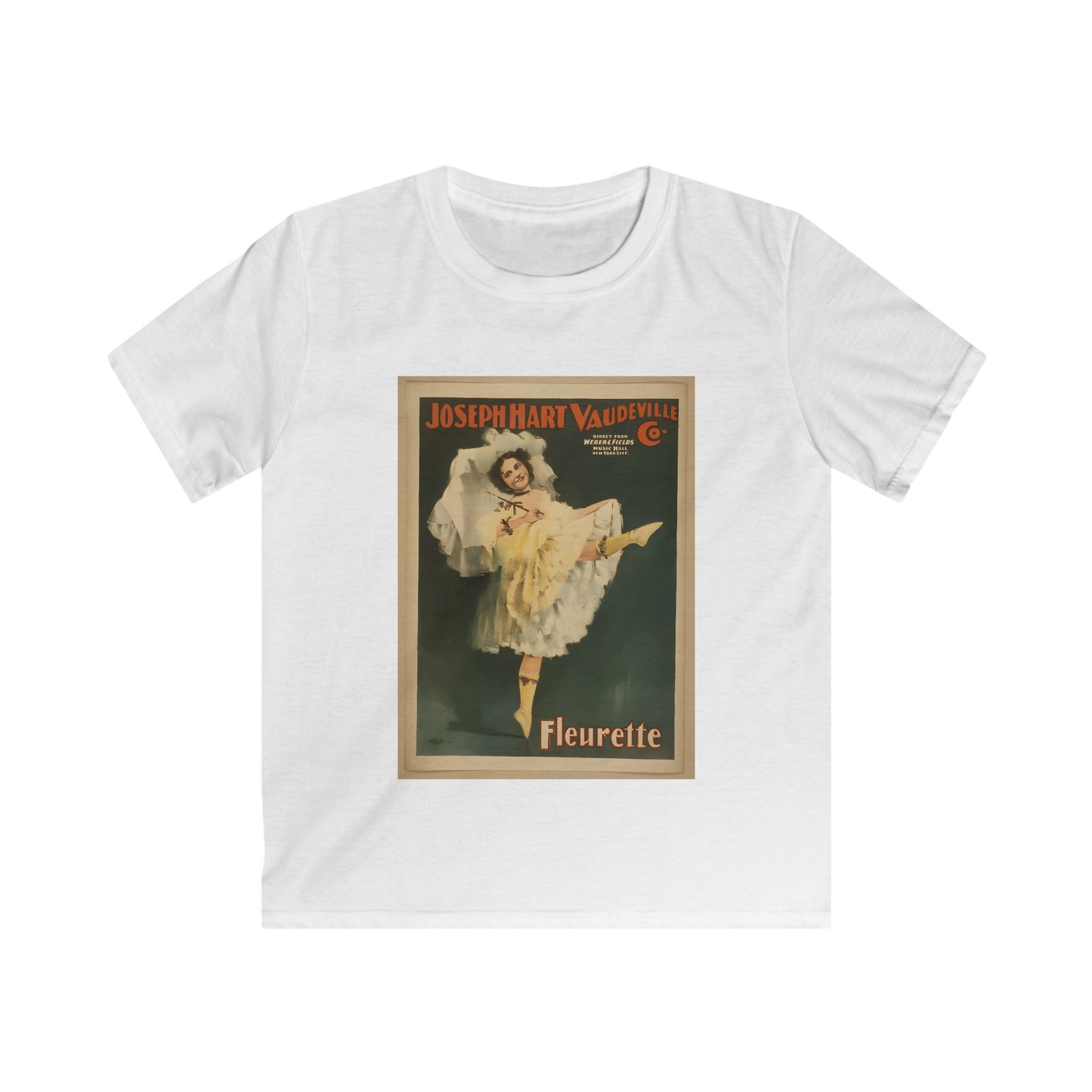 Vintage 'Fleurette' Vaudeville Poster Kids T-Shirt  (available in Red, White, Yellow & Blue)