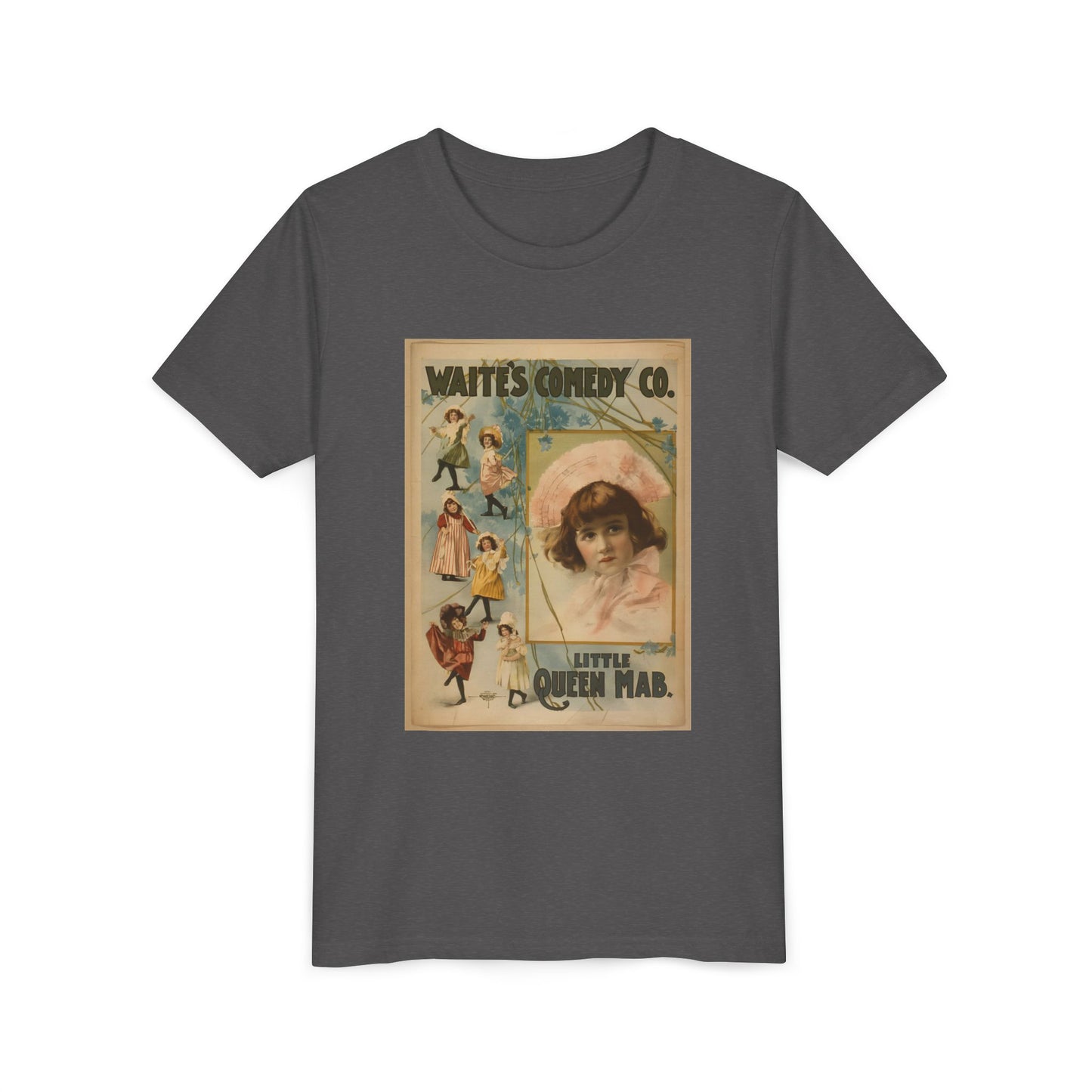 Vintage Waite's Vaudeville Poster Kids T-Shirt (available in Light Pink, Dark Pink, Grey, Blue)