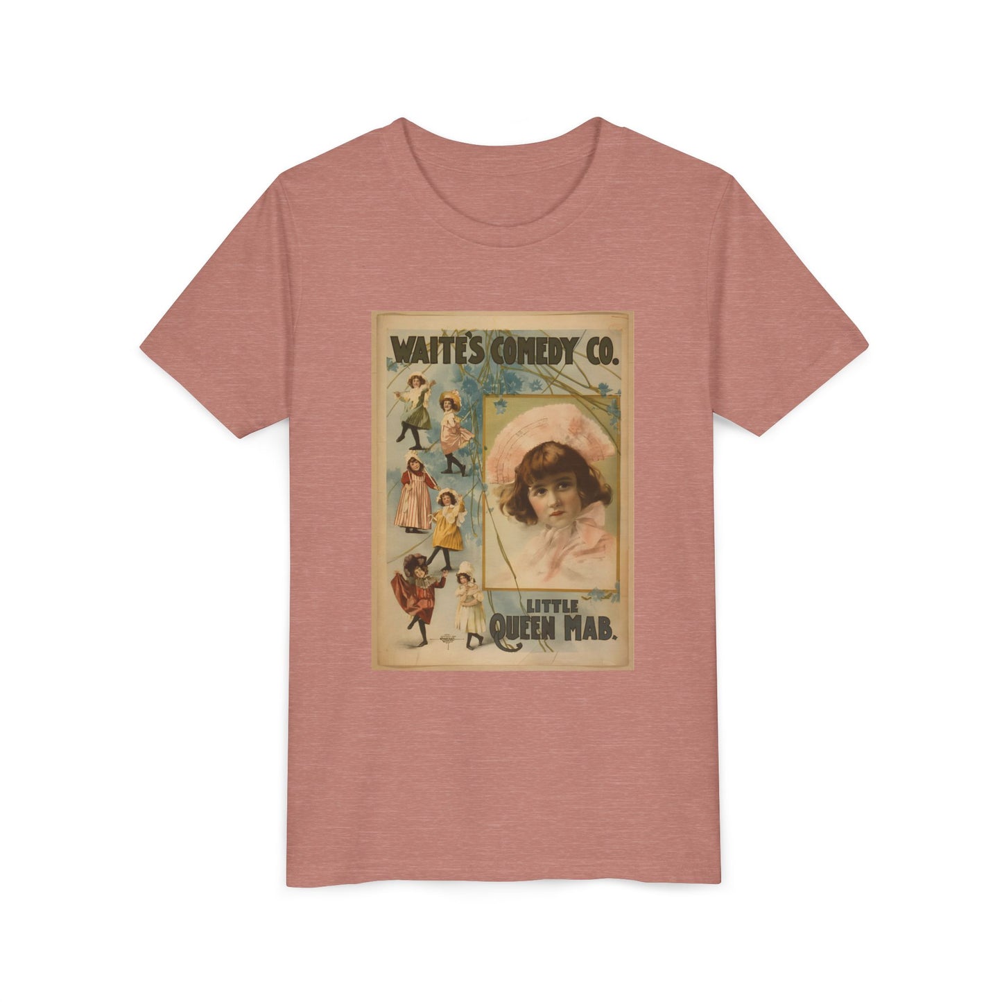 Vintage Waite's Vaudeville Poster Kids T-Shirt (available in Light Pink, Dark Pink, Grey, Blue)