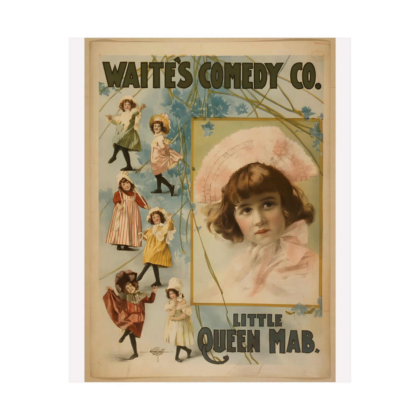 Vintage Vaudeville Poster Matte Vertical Poster — Waite's Comedy Co. (c.1899)