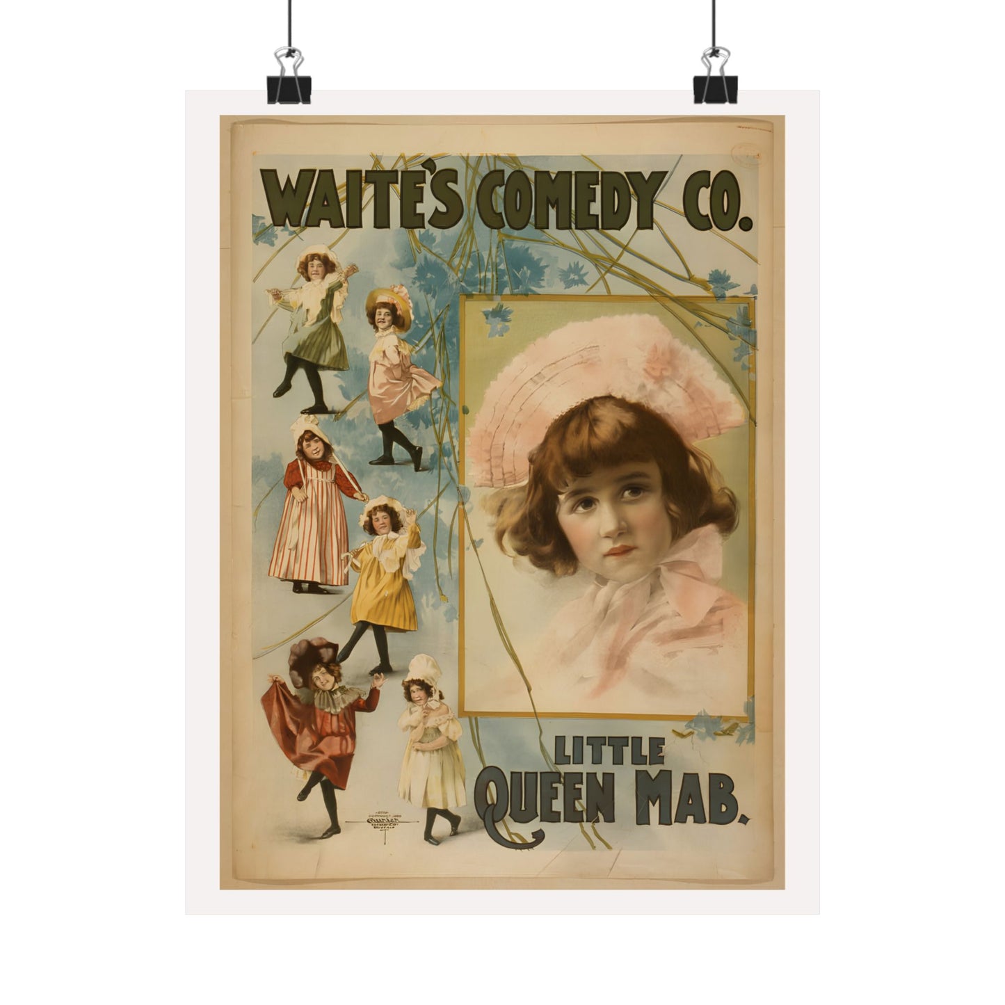 Vintage Vaudeville Poster Matte Vertical Poster — Waite's Comedy Co. (c.1899)
