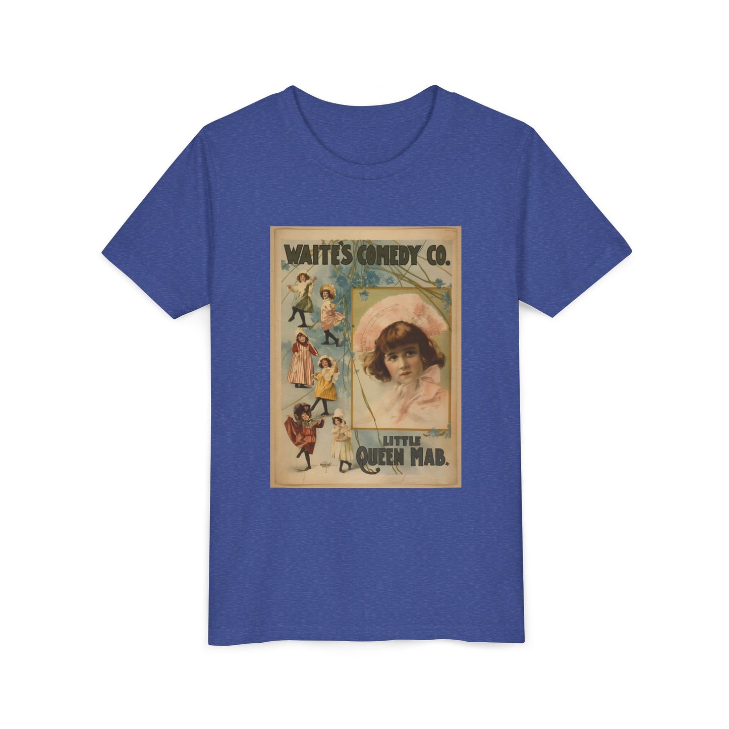 Vintage Waite's Vaudeville Poster Kids T-Shirt (available in Light Pink, Dark Pink, Grey, Blue)