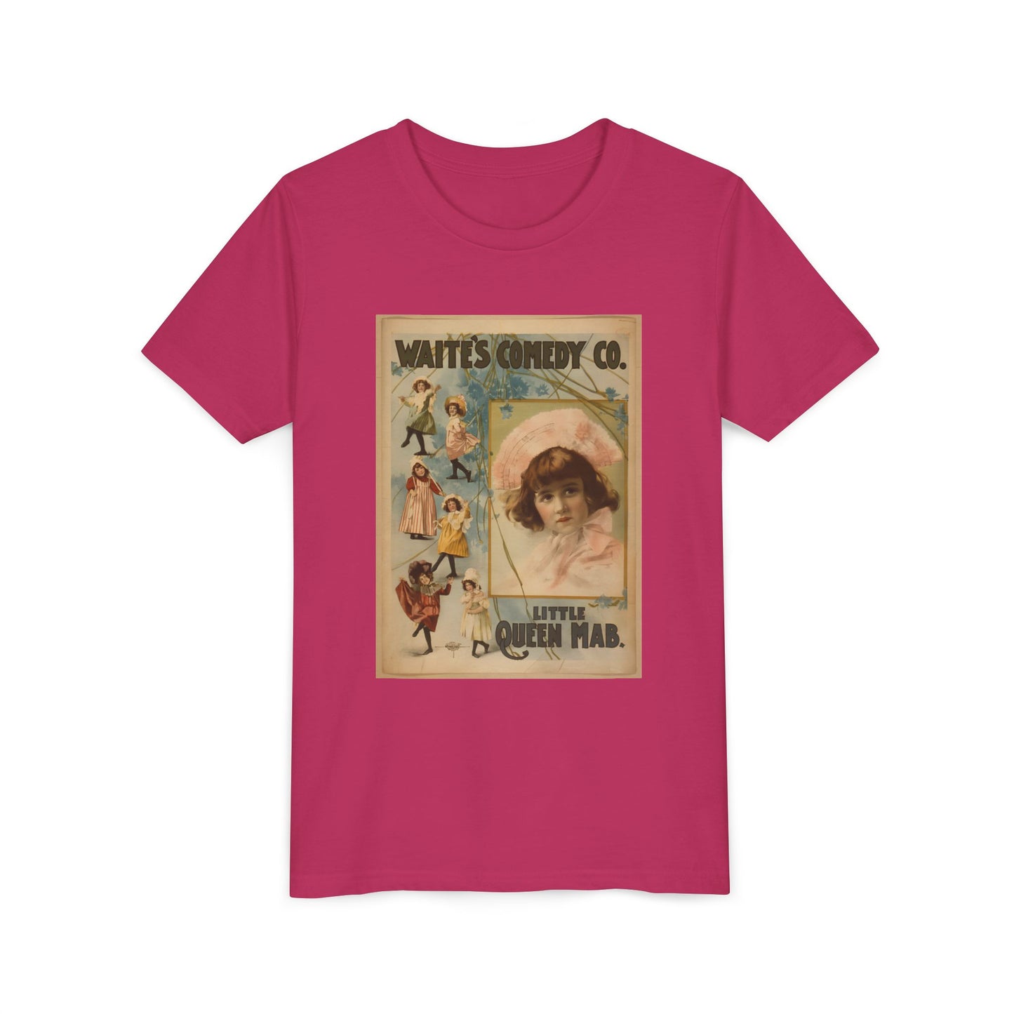 Vintage Waite's Vaudeville Poster Kids T-Shirt (available in Light Pink, Dark Pink, Grey, Blue)