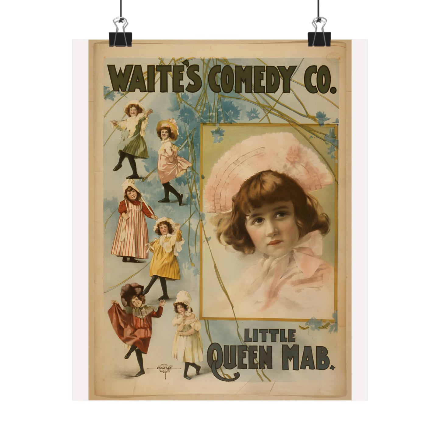 Vintage Vaudeville Poster Matte Vertical Poster — Waite's Comedy Co. (c.1899)